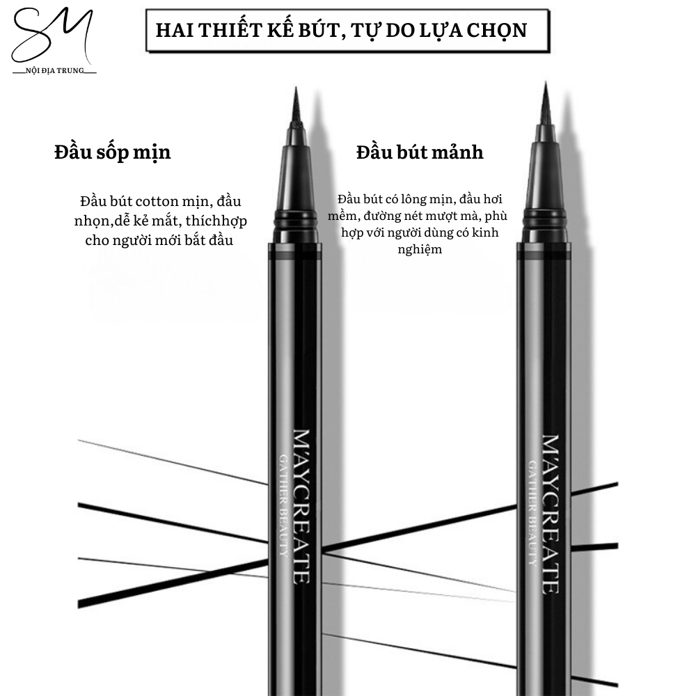 Bút Kẻ Mắt Nước MAYCREATE EYELINE Không Thấm Nước, Không Lem Hàng Nội Địa Trung