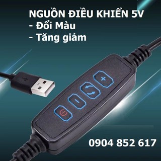 Nguồn phím điều khiển 5V USB cho đèn bàn học, đèn livestream, led dây đổi màu