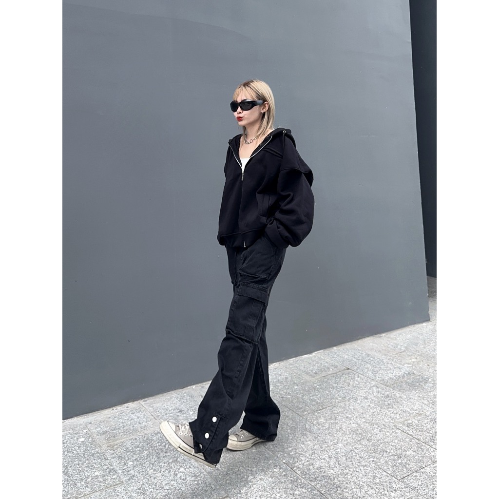 ÁO HOODIE ZIP FROM BOXY TRƠN 2023 - N.E.K.K