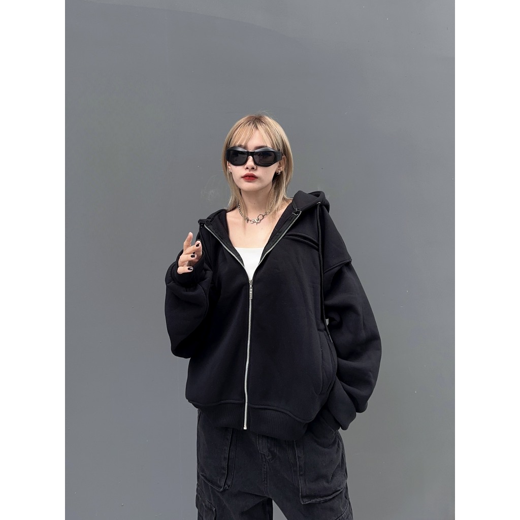 ÁO HOODIE ZIP FROM BOXY TRƠN 2023 - N.E.K.K