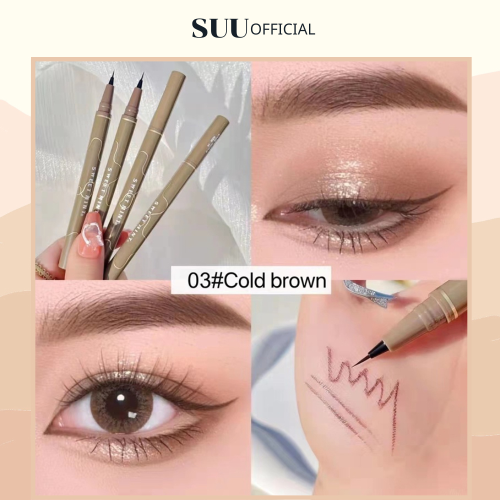 Bút Kẻ Mắt Và Mi Dưới SWEET MINT Đầu Mảnh 0.005mm Lâu Trôi Bền Màu Chống Thấm Nước