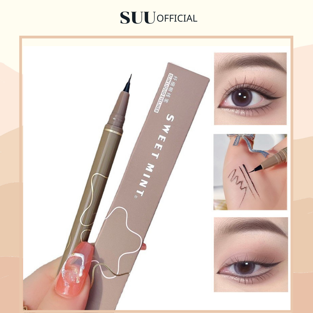 Bút Kẻ Mắt Và Mi Dưới SWEET MINT Đầu Mảnh 0.005mm Lâu Trôi Bền Màu Chống Thấm Nước