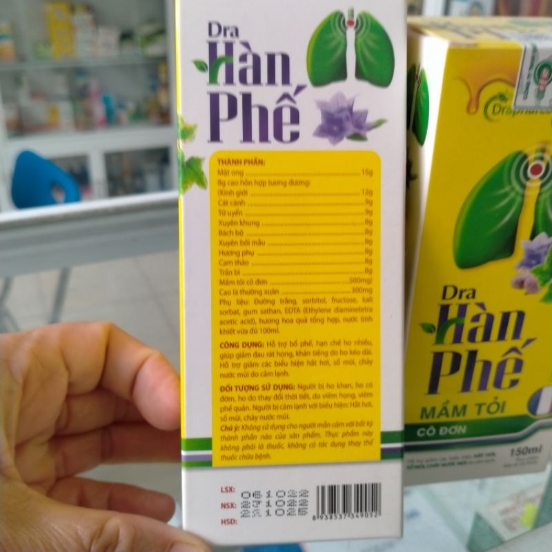 Siro Ho Dra Hàn phế Mầm tỏi cô đơn chai 150ml