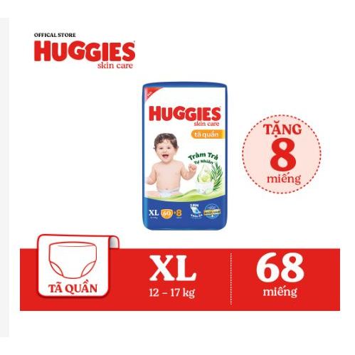 Tả Dán/Quần HUGGIES TRÀM TRÀM TRÀ TỰ NHIÊN  M76/L68/XXL56