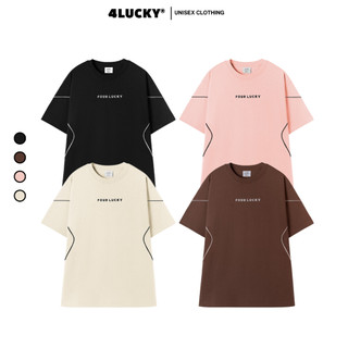Áo thun 4Lucky 6073 thêu chạy viền unisex 100% cotton