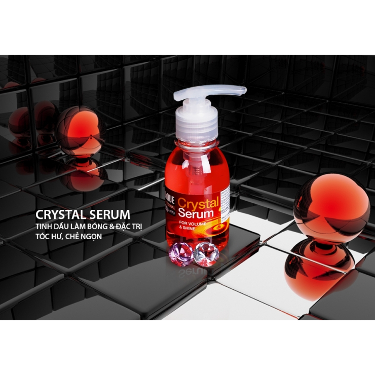 Tinh Dầu Dưỡng Bóng Tóc UNIQUE CRYSTAL SERUM Phục Hồi Khô Xơ Chẻ Ngọn 125ml Malaysia