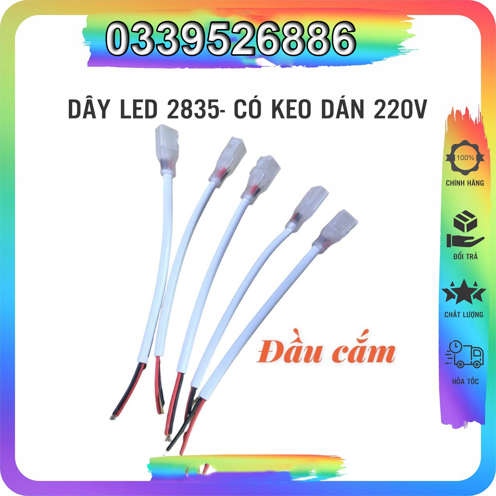 Dây đèn led 2835 - 220v - có keo dán - bán theo mét