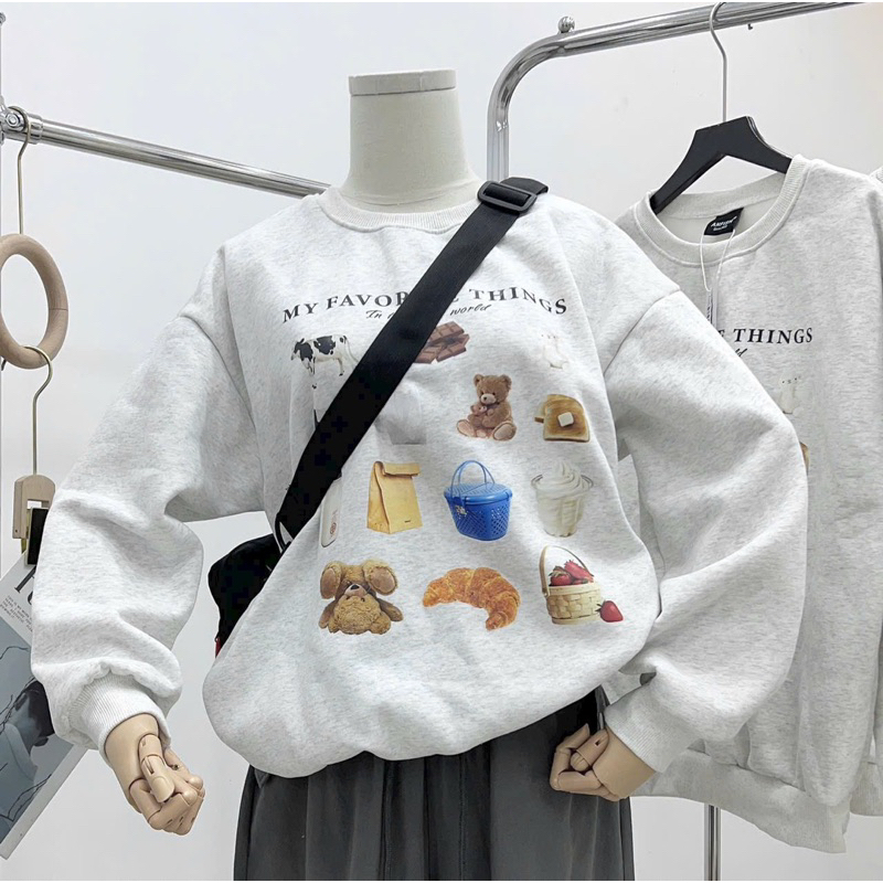 Áo Sweater Nỉ Bông Hình in 3D siêu cute