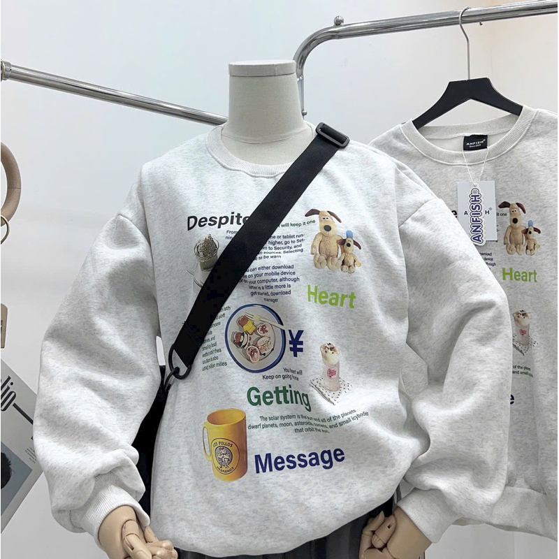 Áo Sweater Nỉ Bông Hình in 3D siêu cute
