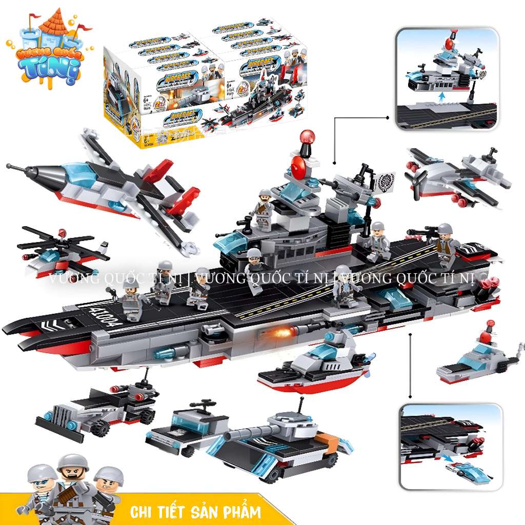 Đồ chơi LEGO phi cơ biến hình tàu sân bay KHỔNG LỒ 8in1 - Lắp ráp xếp hình 81-99 chi tiết cho bé