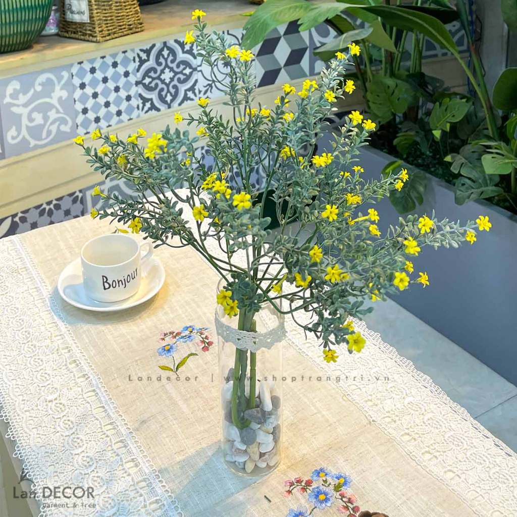 Hoa giả để bàn - Bình hoa decor với các mẫu lọ hoa nhỏ xinh trang trí không gian đẹp cao 30-40cm -  Lan Decor