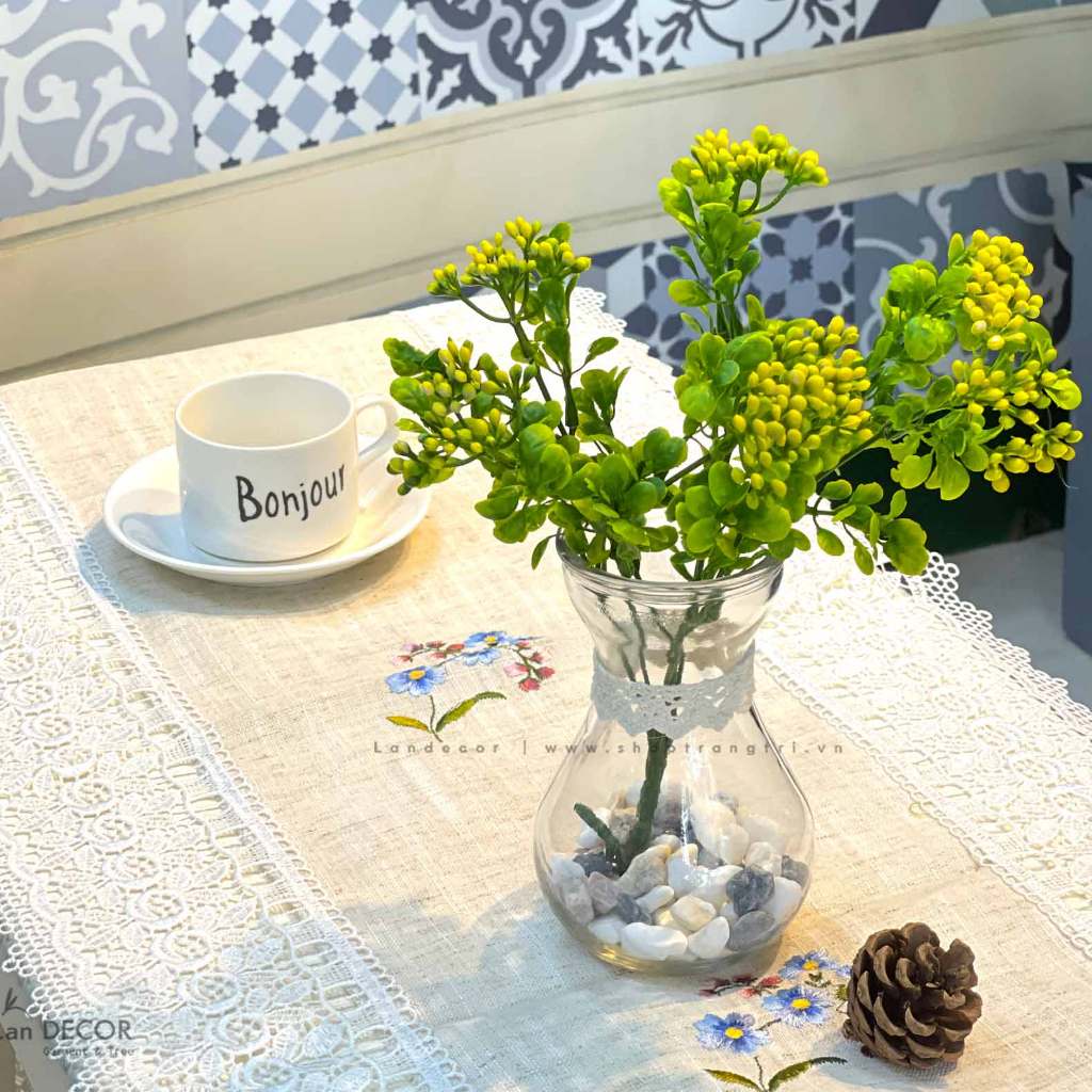 Hoa giả để bàn - Bình hoa decor với các mẫu lọ hoa nhỏ xinh trang trí không gian đẹp cao 30-40cm -  Lan Decor
