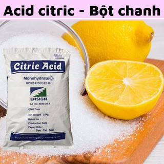 Axit Chanh, Citric Acid, 1 kg Bột chanh, bột chua, dùng trong thực phẩm tạo độ chua, điều chỉnh pH (Đóng túi Zip bạc)
