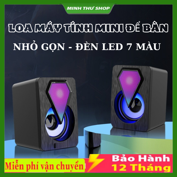 Loa Máy Tính Gaming Cắm Nguồn USB Hiệu Ứng Đèn LED Âm Thanh HD Chất Lượng Cao , BẢO HÀNH 12 THÁNG