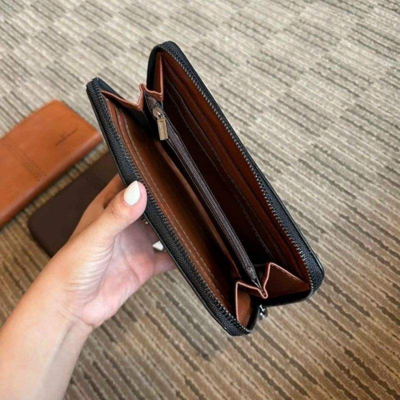 Ví da bóp nam dài Valentino Creations Malaysia wallet black  Rfid