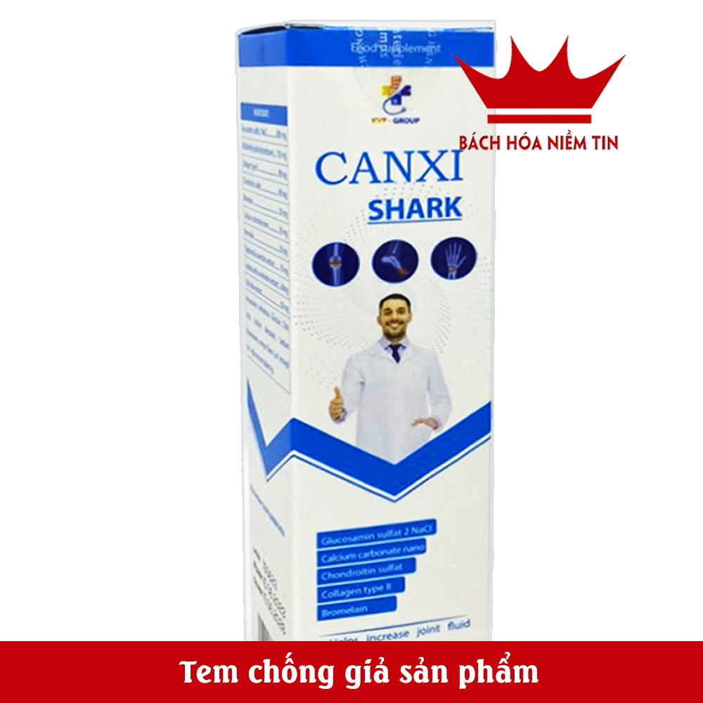 Viên sủi  Canxi Shark Nano phát triển hệ xương, chắc khỏe xương và răng, giảm loãng xương, tăng chiều cao - Hộp 20 v