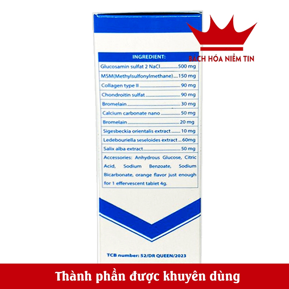 Viên sủi  Canxi Shark Nano phát triển hệ xương, chắc khỏe xương và răng, giảm loãng xương, tăng chiều cao - Hộp 20 v