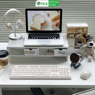  Kệ để màn hình máy tính laptop có khe để bàn phím decor bàn làm việc gọn gàng thương hiệu IGA - GA25 