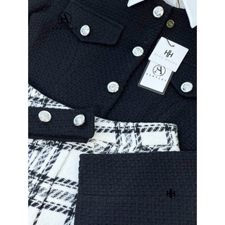 Set dạ 4 món chân váy caro chuẩn tag 𝐀𝐒𝐇𝐘𝐋𝐄𝐘