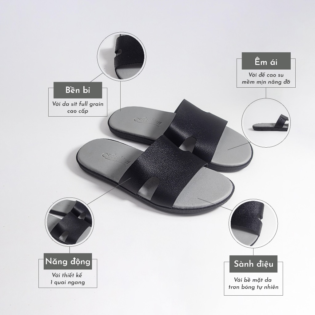 Dép Nam Quai Ngang Phối Màu Thời Trang Cực Đẹp êm chân chống trơn trượt 🥰