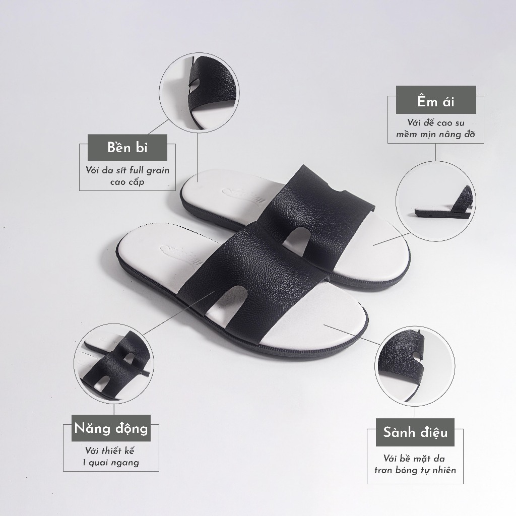 Dép Nam Quai Ngang Phối Màu Thời Trang Cực Đẹp êm chân chống trơn trượt 🥰