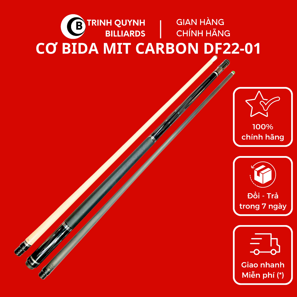 Cơ Bida Mit Carbon DF22 B TRINH QUYNH BILLIARDS DF22-01