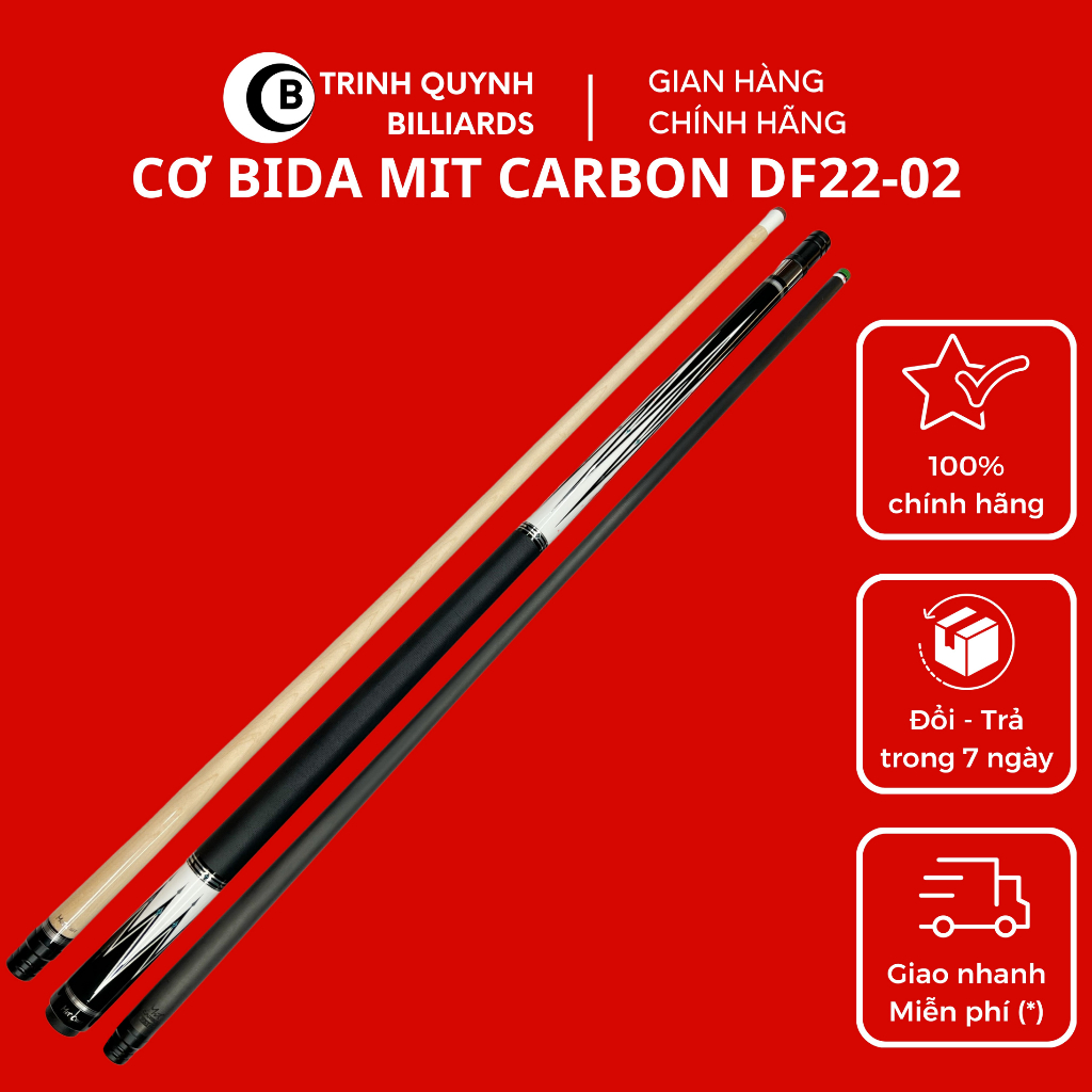 Cơ Bida Mit Carbon DF22 B TRINH QUYNH BILLIARDS DF22-02