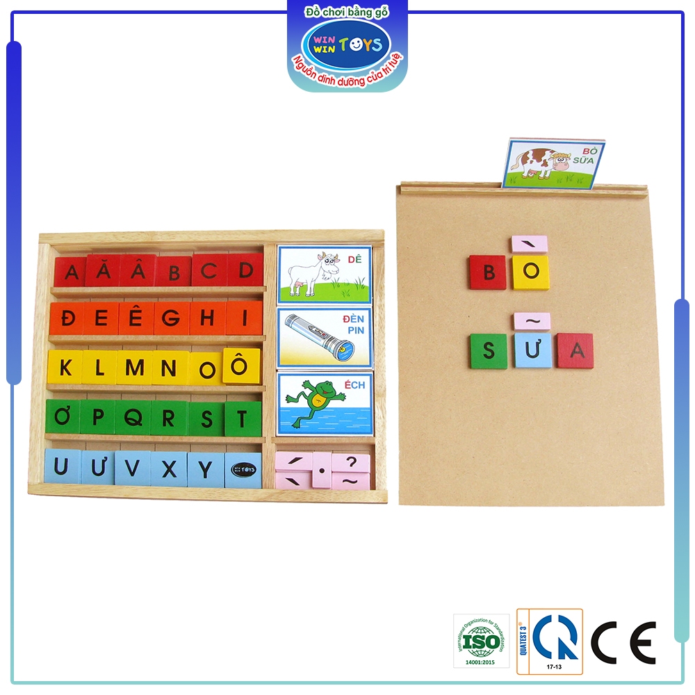 Đồ chơi gỗ Bộ học vần | Winwintoys 60312 | Phát triển trí tuệ và nhận biết mặt chữ | Đạt tiêu chuẩn CE và TCVN