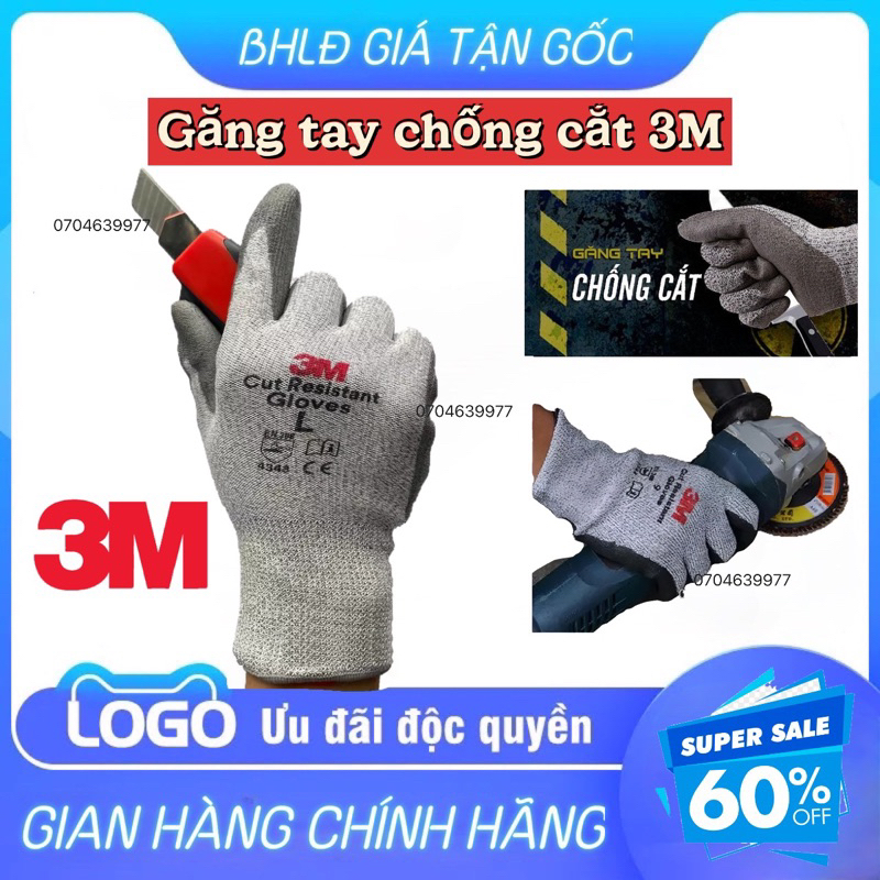 Găng tay bảo hộ 3M- Mỹ, cấp độ 1,3,5 dùng trong nhôm, sắt thép, thủy tinh,…chống cắt, trơn trượt