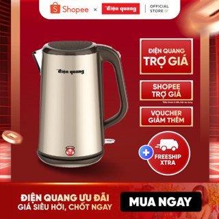 Ấm đun nước cao cấp Điện Quang ĐQ EKT08 1818 GO (1800W, 1.8L, inox 304, vỏ 3 lớp, màu ánh kim)