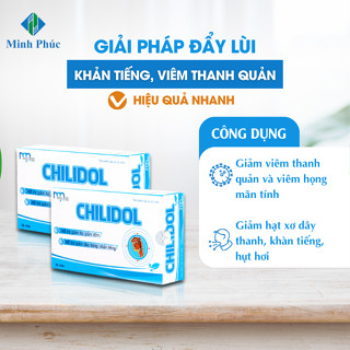 [3hộp] CHILIDOL- giảm khản tiếng, giảm viêm thanh quản, hạt xơ dây thanh [Chính Hãng]