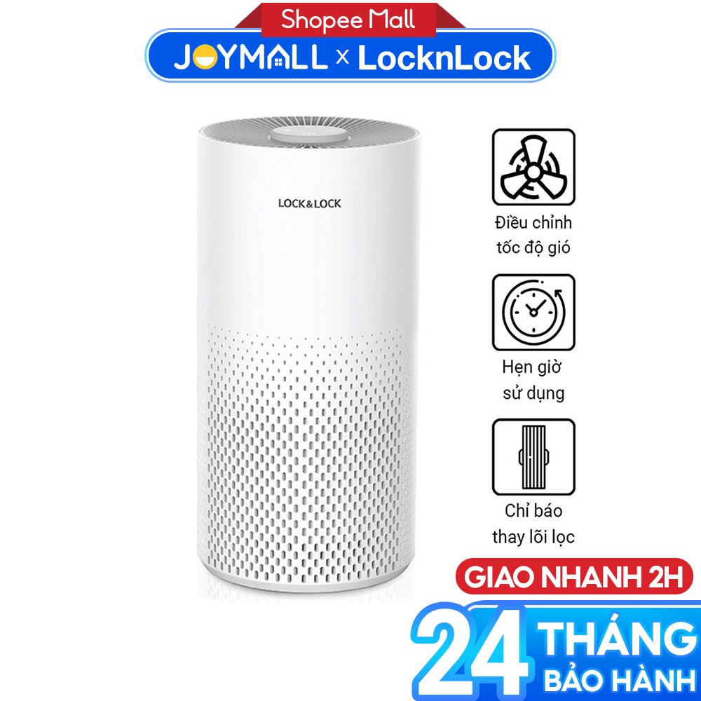 Máy lọc không khí Lock&Lock ENP126WHT 23W - Hàng chính hãng, lõi xoay 360 độ và lọc 99,5% bụi bẩn cực nhỏ - JoyMall