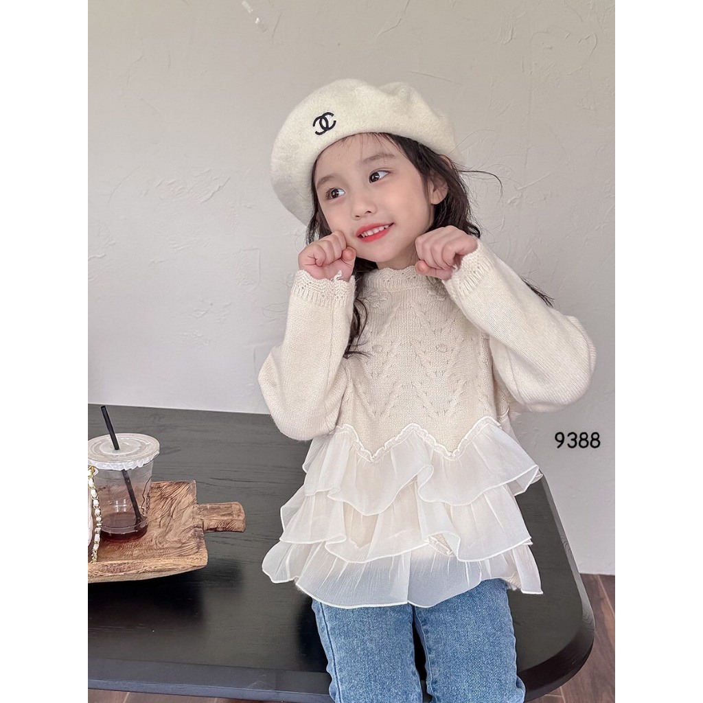 D9389-Áo len bé gái