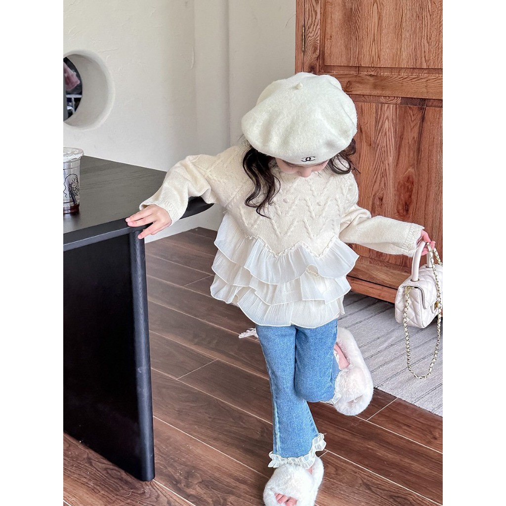 D9389-Áo len bé gái