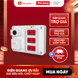 Bảng điện nổi V1 Điện Quang ĐQ FEP 32W 01S (màu trắng, 3 lỗ 2 chấu, 1 công tắc)