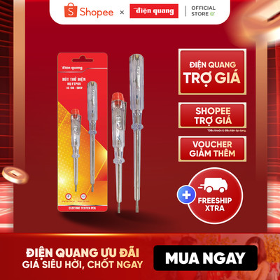 Hàng trưng bày - Bộ bút thử điện Điện Quang ĐQ ETP05 (Bộ 2 cây, đầu vít dẹp, 190 mm và 140 mm)