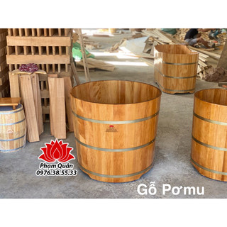 Bồn tắm tròn gỗ Pơmu