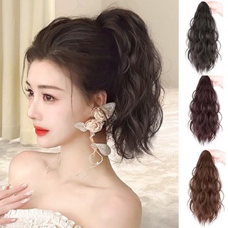 Tóc giả dạng kẹp ngoặm đuôi ngựa dáng dài uốn dập xoăn xù thời trang dành cho nữ, kẹp tóc giả chịu nhiệt tạo kiểu nhanh