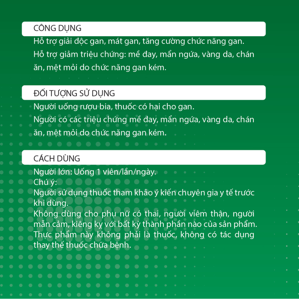 Mát Gan Thải Độc Gan LIVER DETOX PLUS Bảo Vệ Tế Bào và Tăng Cường Chức Năng Gan Làm Mát Gan Giảm Nóng Trong- Hộp 60 viên