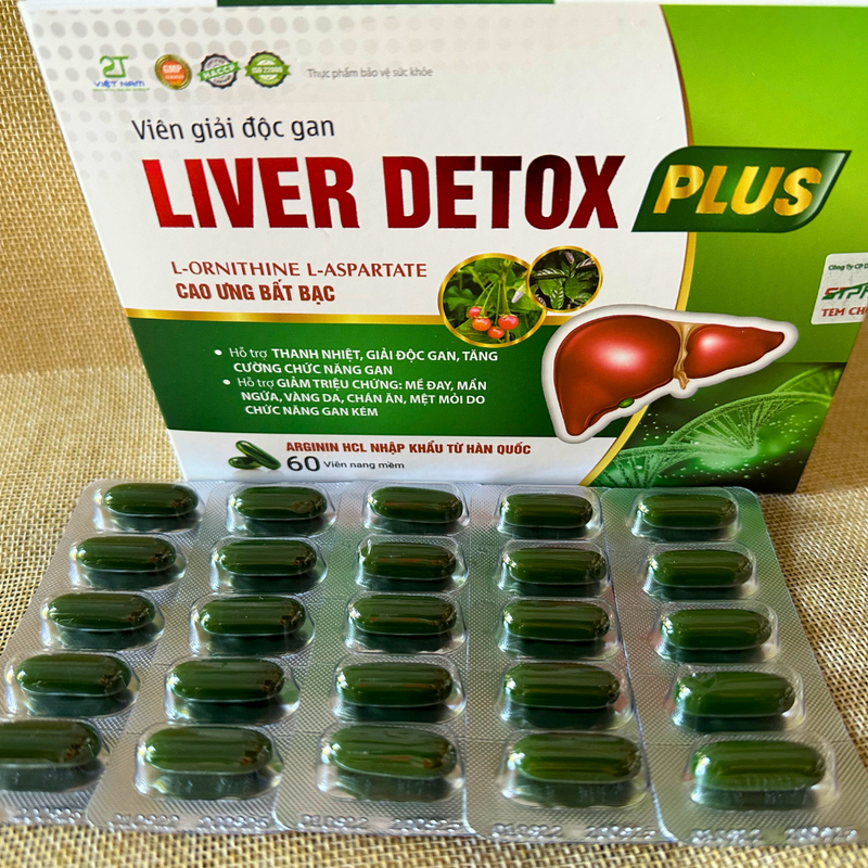 Mát Gan Thải Độc Gan LIVER DETOX PLUS Bảo Vệ Tế Bào và Tăng Cường Chức Năng Gan Làm Mát Gan Giảm Nóng Trong- Hộp 60 viên