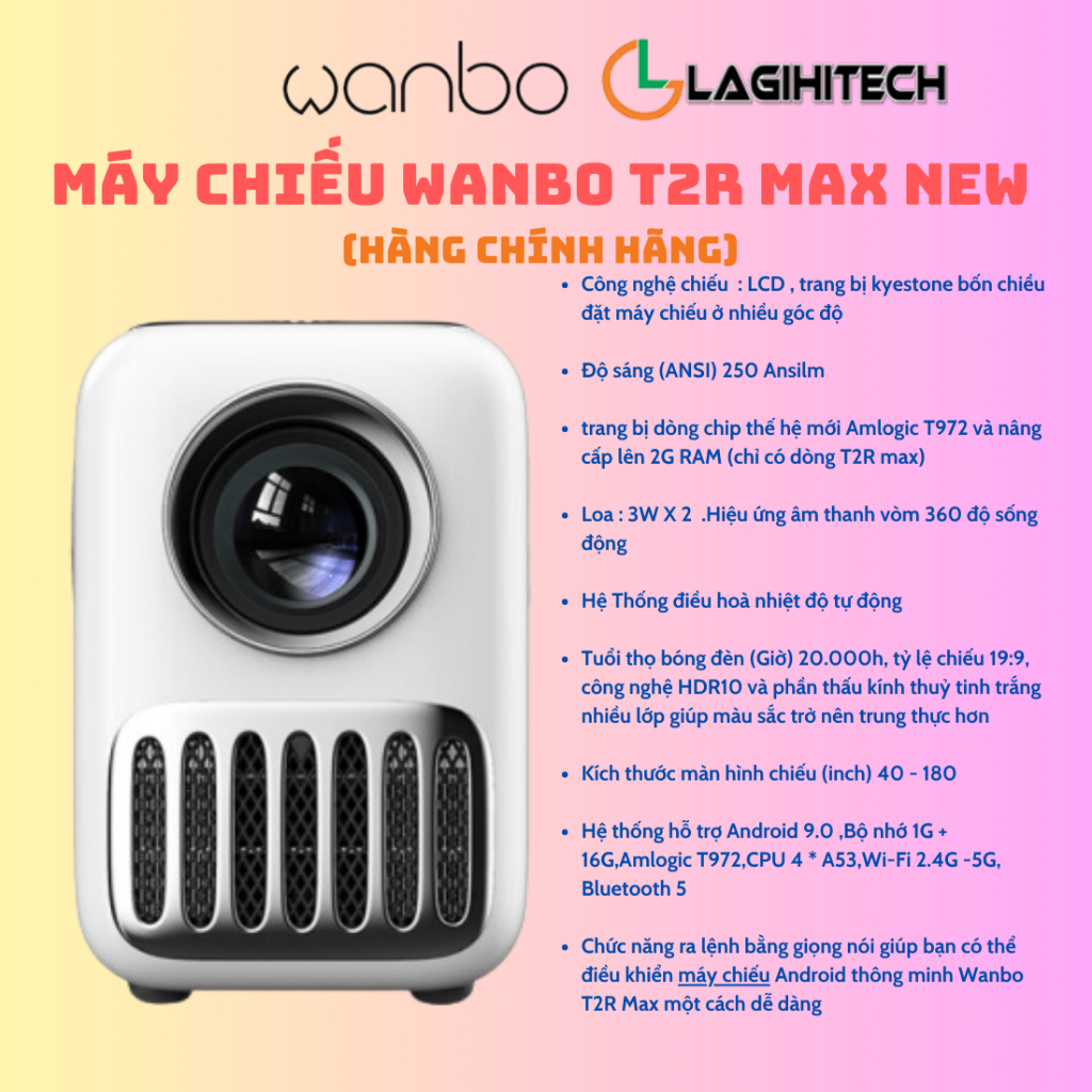 Máy Chiếu Thông Minh Wanbo / X1 Pro / T2 Max / T2 Max New  / T4 / TT / T2R MAX / T6R - Chính Hãng,Bảo Hành 1 Năm