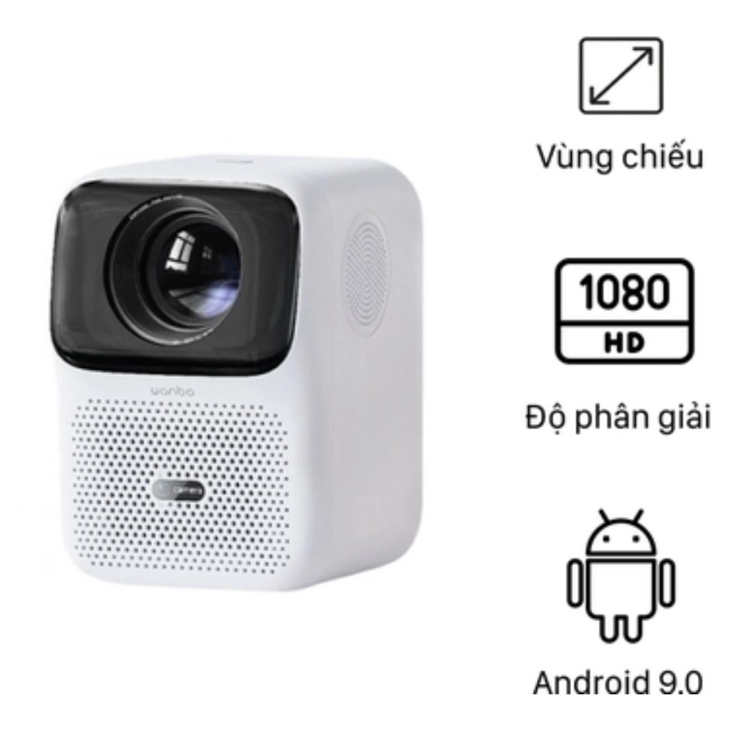 Máy Chiếu Thông Minh Wanbo T4 Full HD Android 9.0, Tích Hợp Camera,Tự Động Lấy Nét - Hàng Chính Hãng - Bảo Hành 12 Tháng