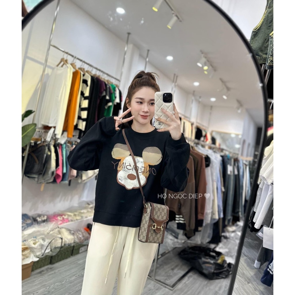 Set đồ nữ Set bộ mickey dài tay thu đông