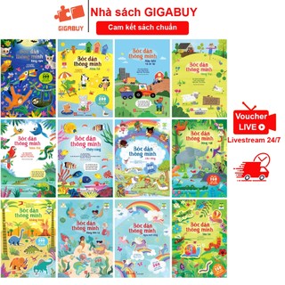 Sách - Bóc dán thông minh - Lẻ cuốn 12 chủ đề dành cho bé từ 3 đến 8 tuổi Đinh Tị