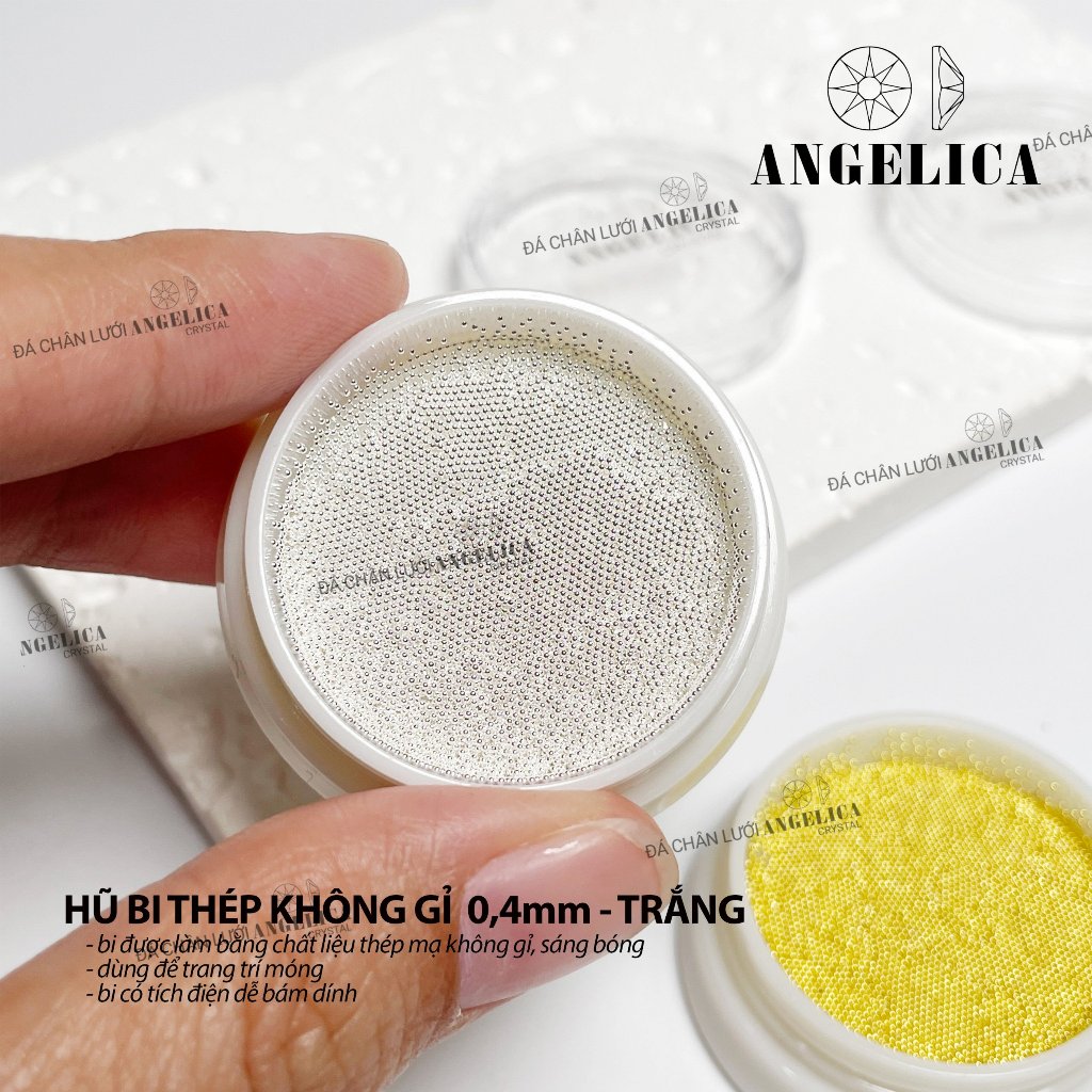 Hũ bi nail thép mini 0.4mm tròn trang trí móng hạt đính nails ANGELICA 0.4mm HB0.4