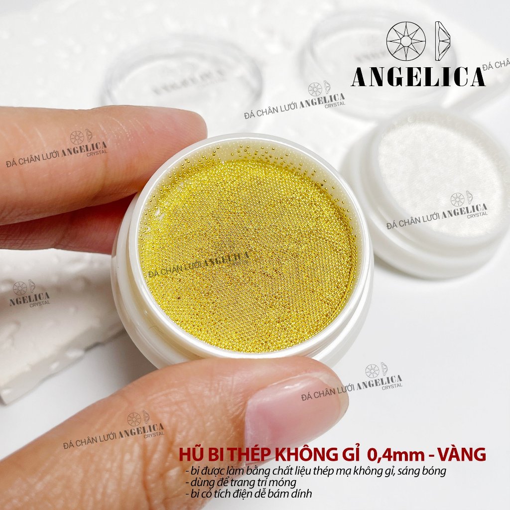 Hũ bi nail thép mini 0.4mm tròn trang trí móng hạt đính nails ANGELICA 0.4mm HB0.4