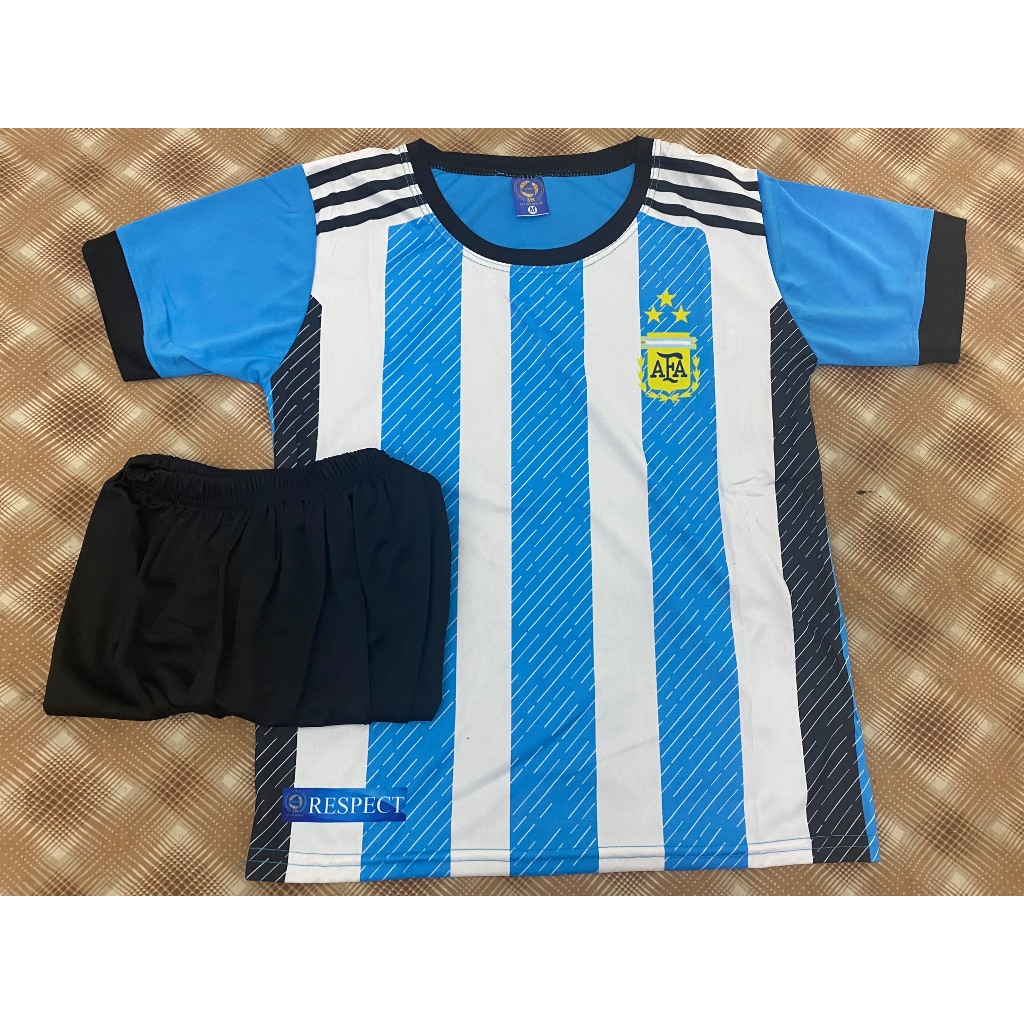 Áo thể thao ĐT Argentina, chất liệu vãi THUN LẠNH, thoáng mát, thấm hút mồ hôi