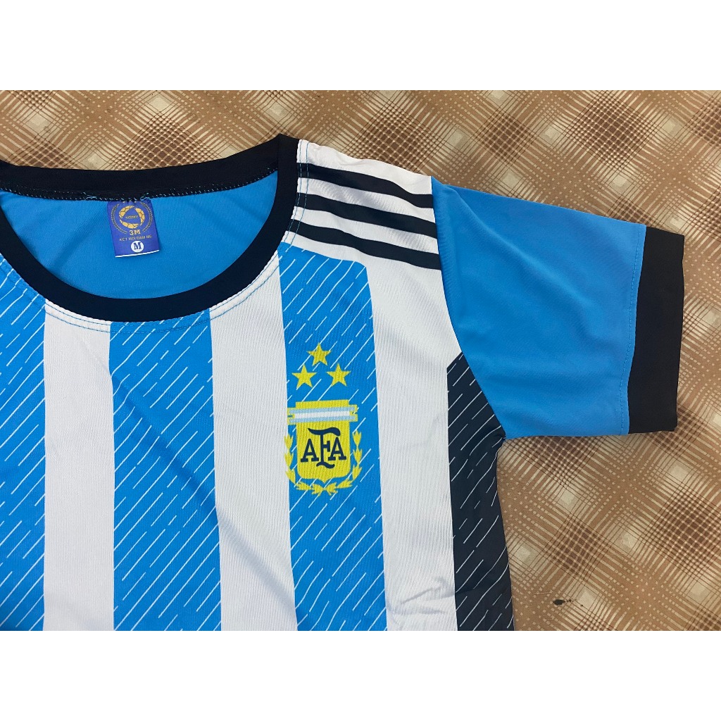 Áo thể thao ĐT Argentina, chất liệu vãi THUN LẠNH, thoáng mát, thấm hút mồ hôi