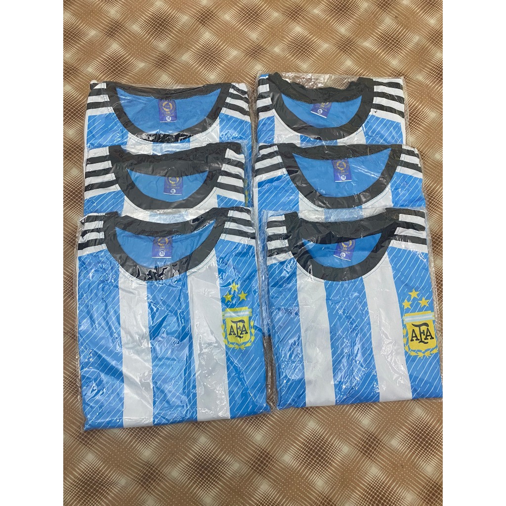Áo thể thao ĐT Argentina, chất liệu vãi THUN LẠNH, thoáng mát, thấm hút mồ hôi