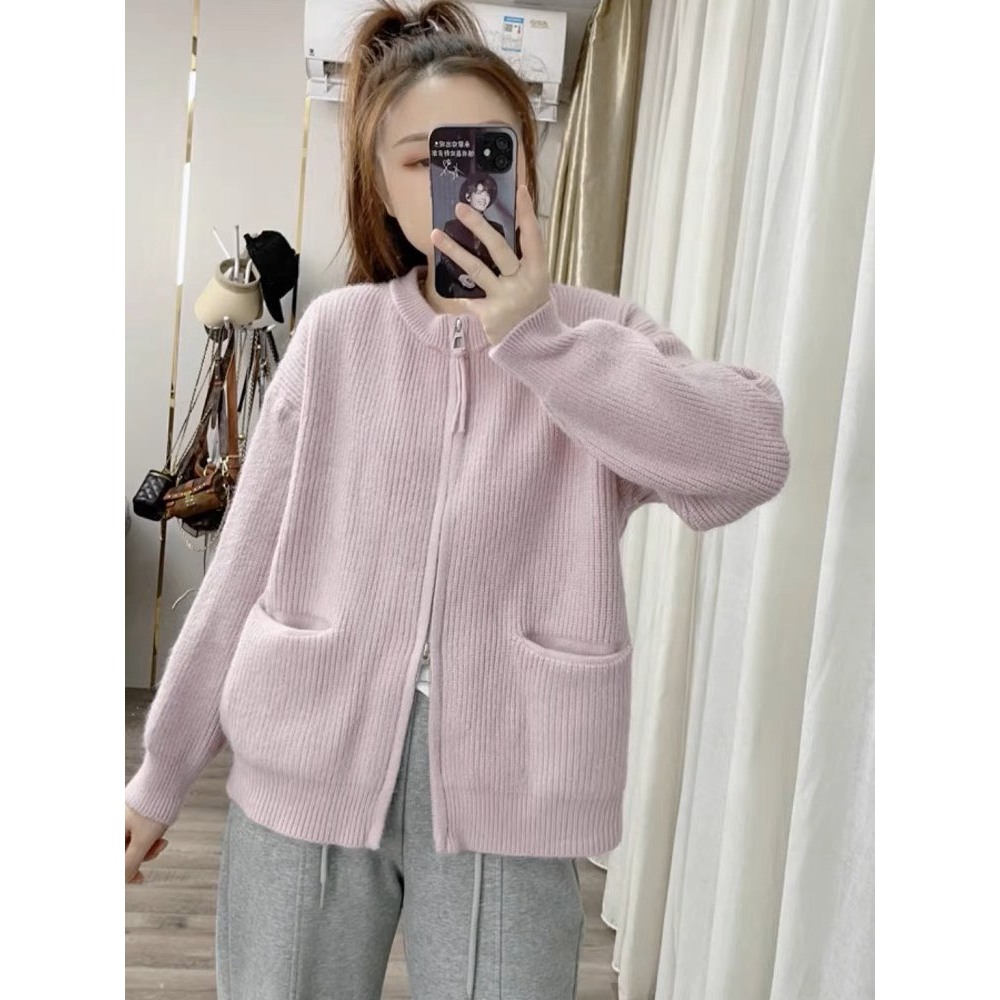 Áo len cadigan kéo khóa kiểu Hàn Quắc, Áo khoác len nữ hàng loại 1 dày dặn